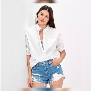 NWT American Eagle Oversized Oxford Button-Up Shirt Small